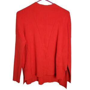KAREN MILLEN Orange Long Sleeve Knit Ribbed Sweater Jumper Top L Slouchy